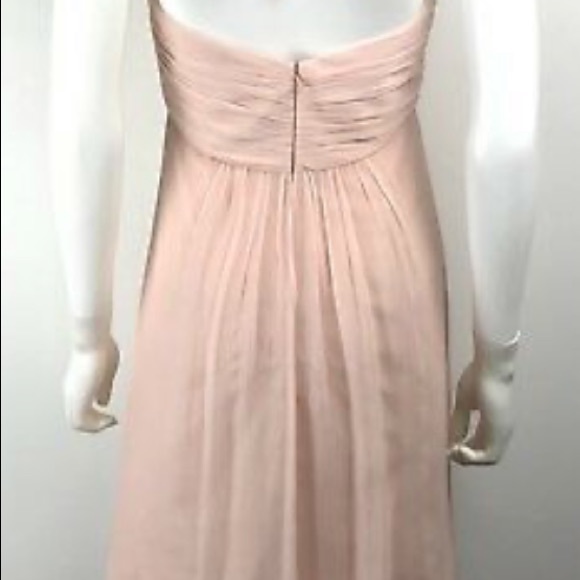 Amsale Ruffle Front Blush Chiffon Dress - Picture 4 of 4